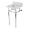 Kingston Brass 19 Carrara Marble Console Sink with Brass Legs 8 Faucet Drillings, Marble WhitePolished Chrome KVPB1917M8SQ1 - alternate 1